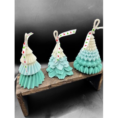 3 Bougies assorties "mon beau Sapin" déco de Noël