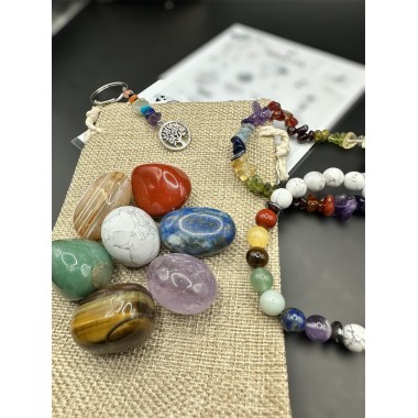 Pochon prêt à offrir 7 chakras Pierres Naturelles de lithothérapie