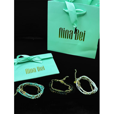 Bracelet 3 rangs perles Miyuki et cordon tissus blanc et hématite