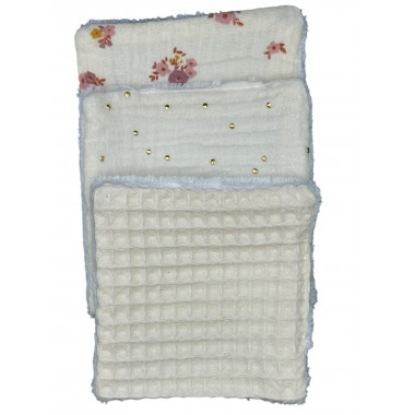 Coton Lavable - lot de 3 assortis - Ecologique - Champêtre