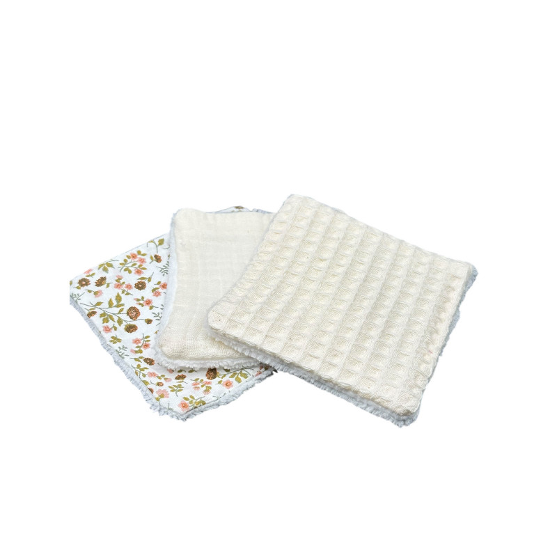 Coton Lavable - lot de 3 assortis - Ecologique - Liberty