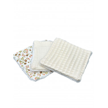 Coton Lavable - lot de 3 assortis - Ecologique - Liberty