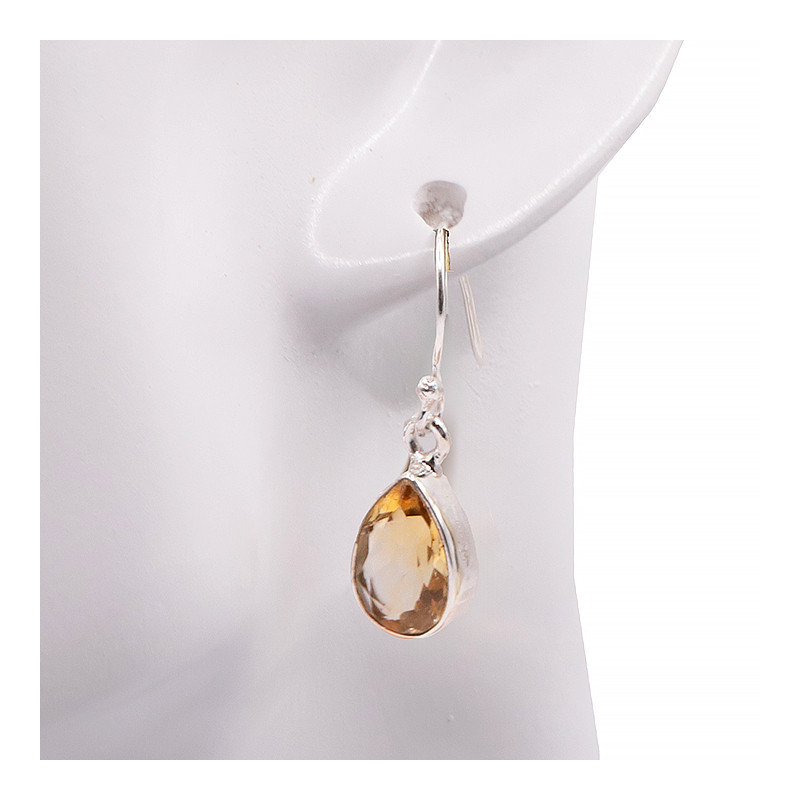 Boucles d'oreilles Citrine & Argent 925  - Qualité AAA