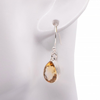 Boucles d'oreilles Citrine & Argent 925  - Qualité AAA