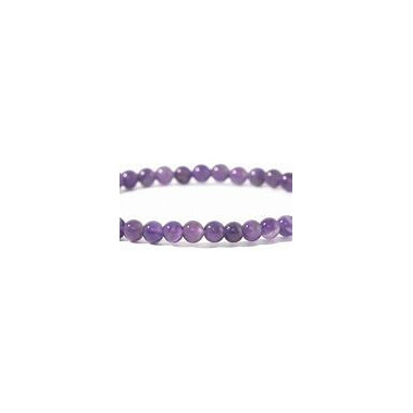 Bracelet Boule 04mm  Améthyste- 16/18cm - Qualité A