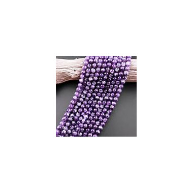 Bracelet Boule 10mm  Améthyste rubanée- 16/18cm - Qualité AA