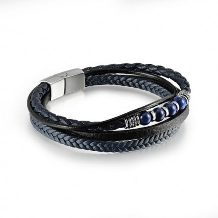 Bracelet Homme Cuir & Pierres naturelles Lapis Lazuli