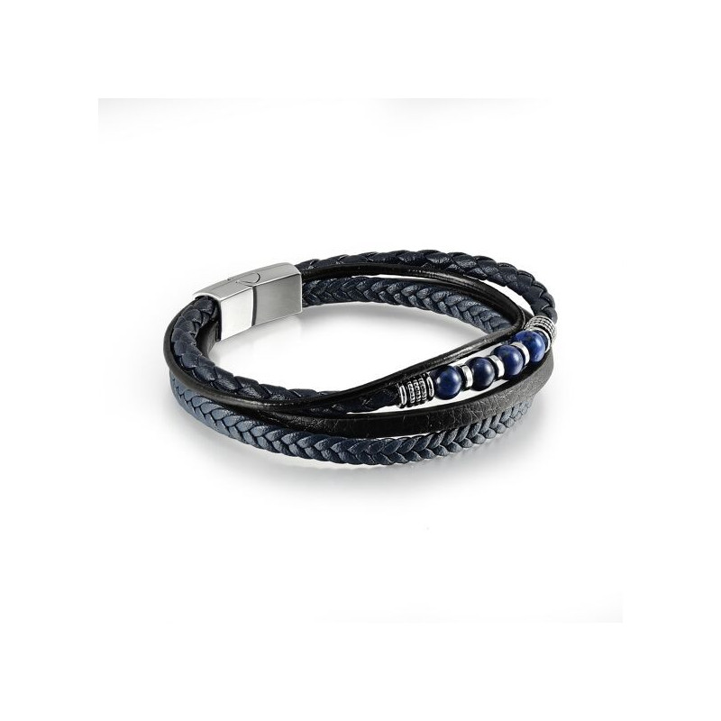 Bracelet Homme Cuir & Pierres naturelles Lapis Lazuli