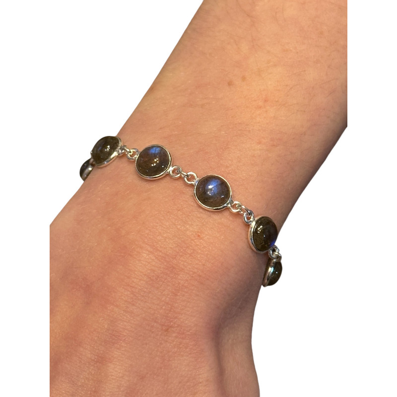 Bracelet Labradorite & Argent 925 - 17/21cm - Qualité AA+