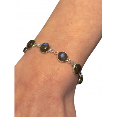 Bracelet Labradorite & Argent 925 - 17/21cm - Qualité AA+