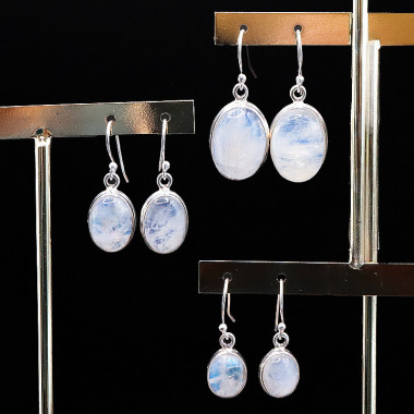 Boucles d'oreilles Péristérite & Argent 925  - Qualité AA+