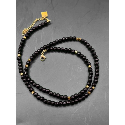Collier Perle Spinelle noire Nina BEI