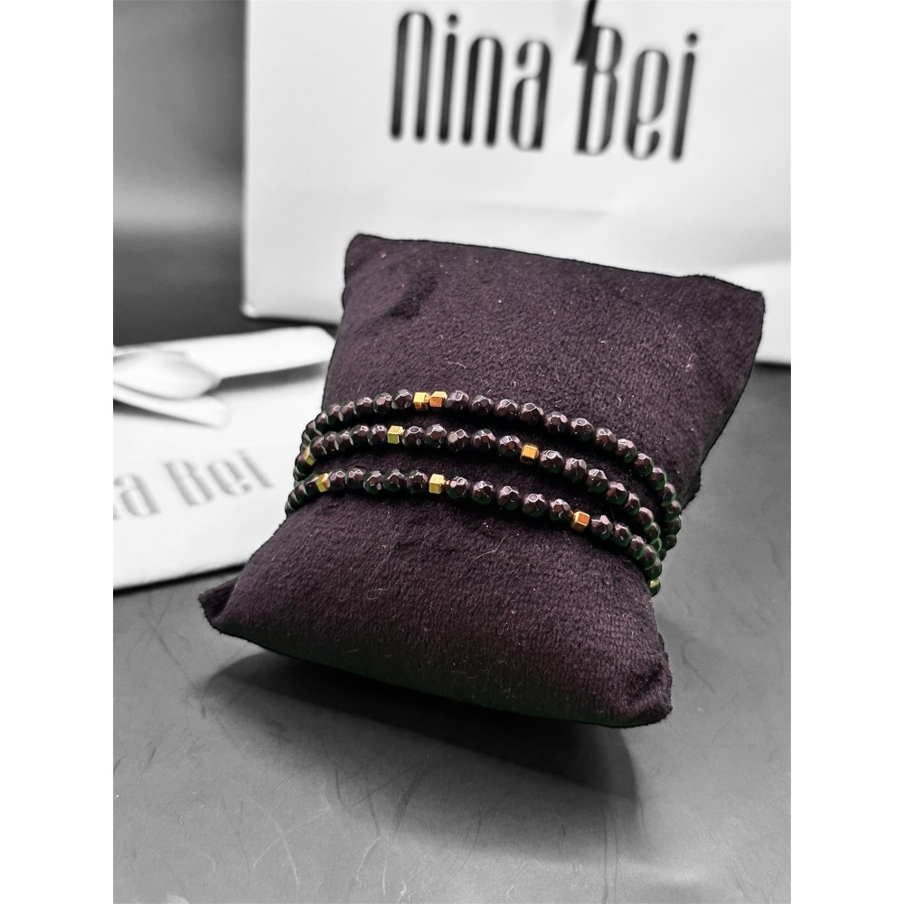 Collier Perle Spinelle noire Nina BEI