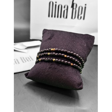 Collier Perle Spinelle noire Nina BEI