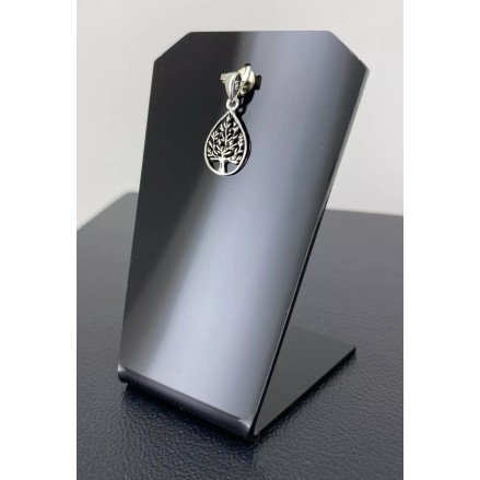 Pendentif  goutte Arbre de vie & Argent