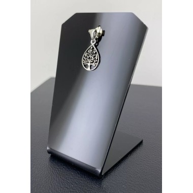 Pendentif  goutte Arbre de vie & Argent