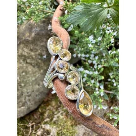 Bague argent et Citrine - taille réglable