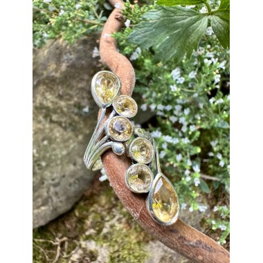 Bague argent et Citrine - taille réglable