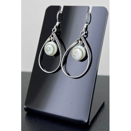 Boucles d'oreilles Oeil de Sainte Lucie & Argent