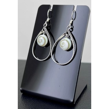 Boucles d'oreilles Oeil de Sainte Lucie & Argent