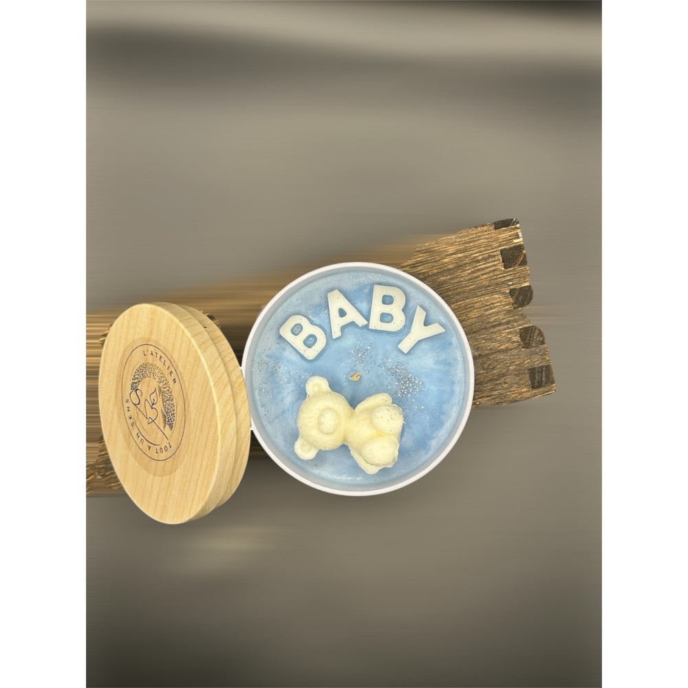 Bougie Parfumée Nougat Baby bleu 120g