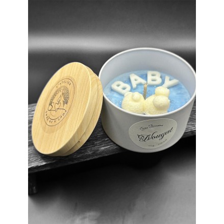 Bougie Parfumée Nougat Baby bleu "Fête Foraine" 120g