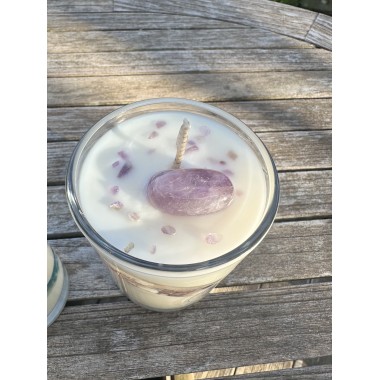 Bougie Parfumée Minérale Améthyste - Thé Chai Latté-  250g