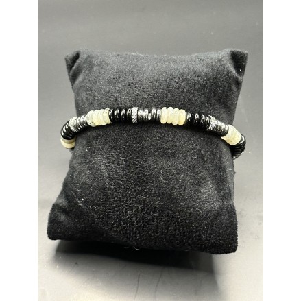 Bracelet homme pierres naturelles et acier