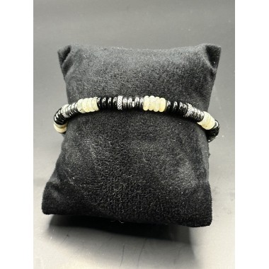 Bracelet homme pierres naturelles et acier