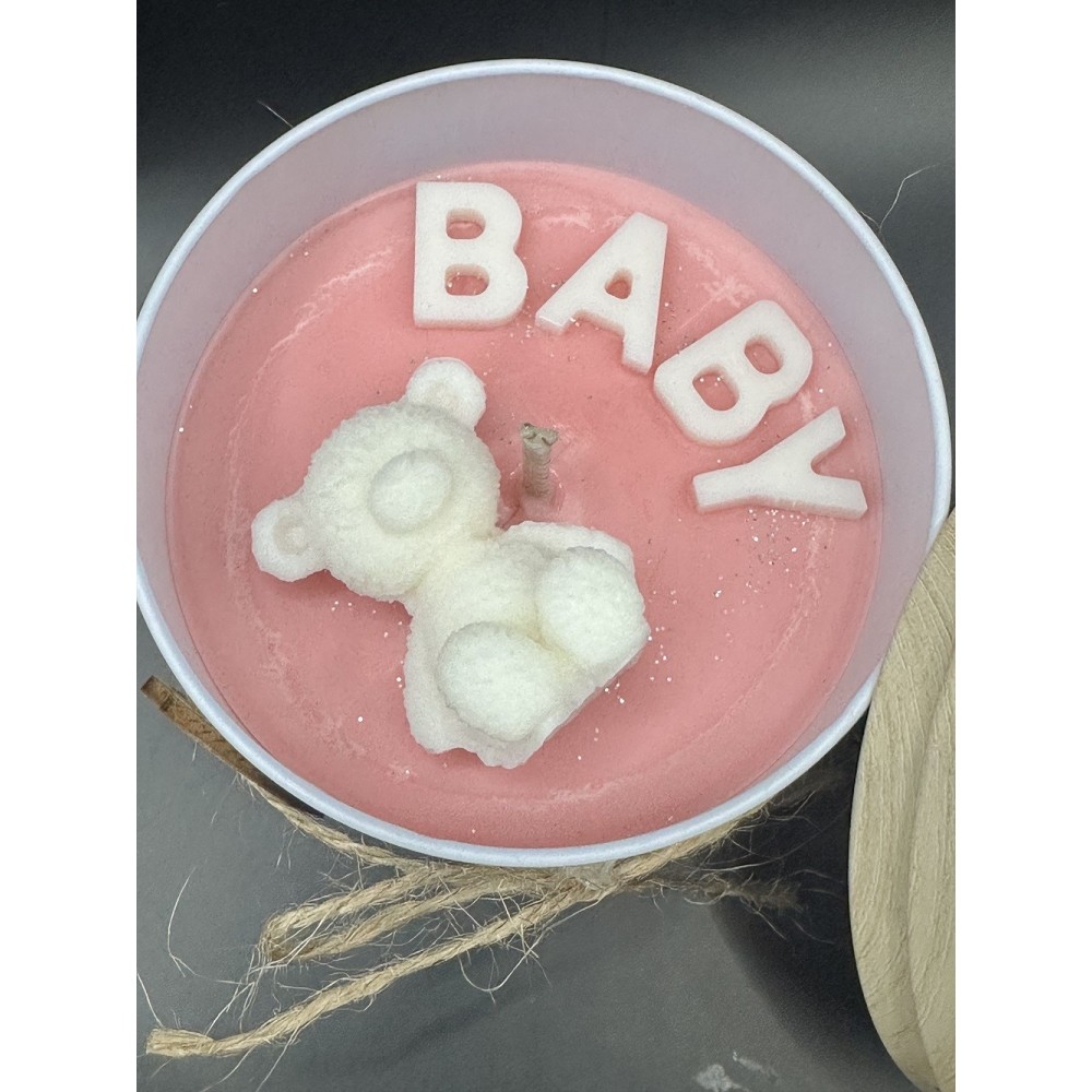 Bougie Parfumée Nougat Baby rose 120g