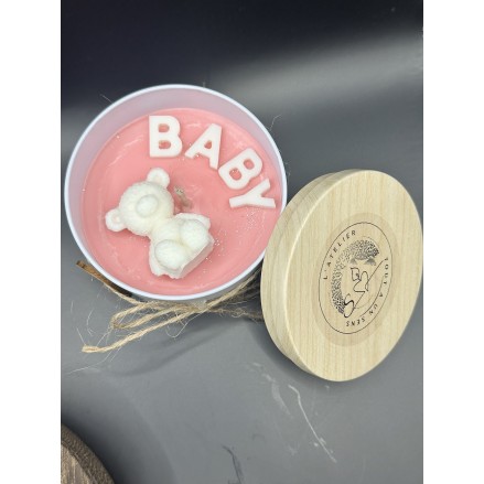 Bougie Parfumée Nougat Baby rose 120g