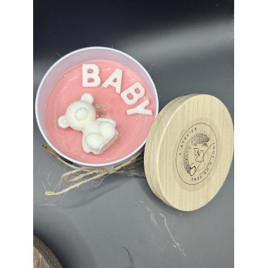 Bougie Parfumée Nougat Baby rose 120g