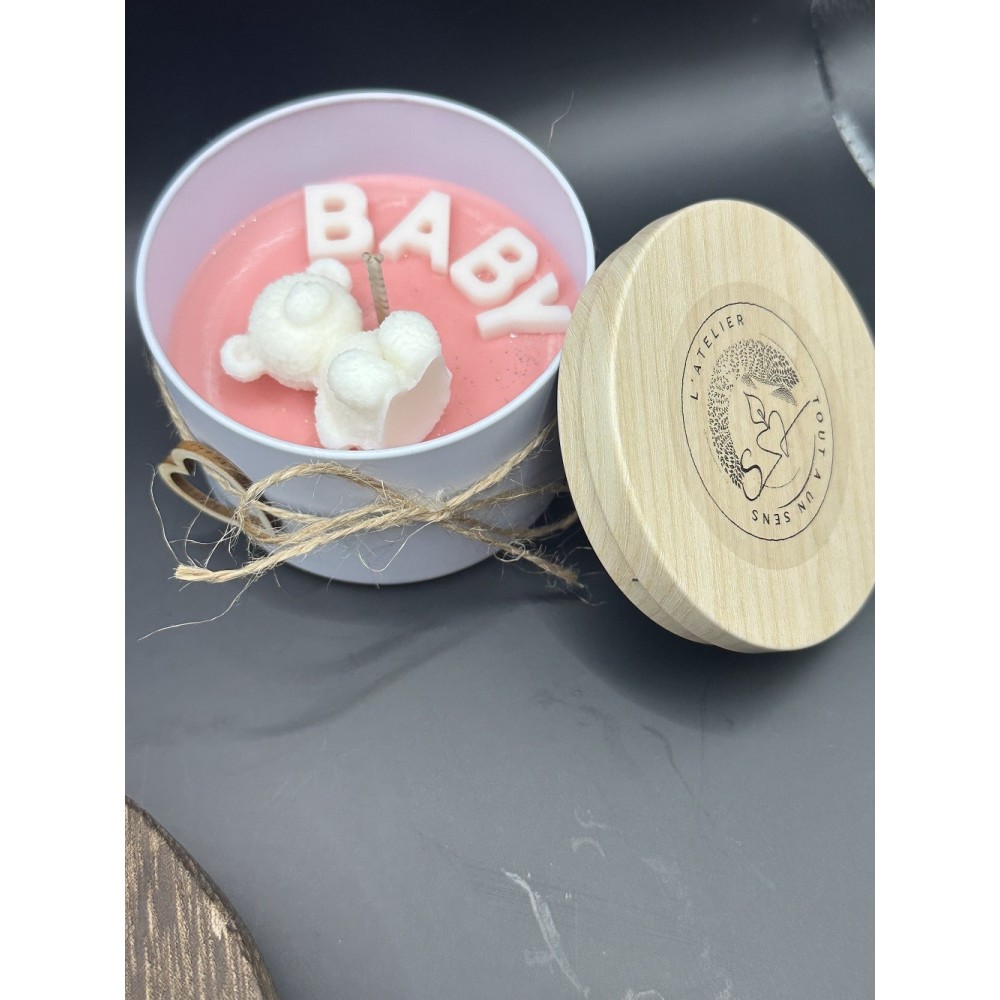 Bougie Parfumée Nougat Baby rose 120g