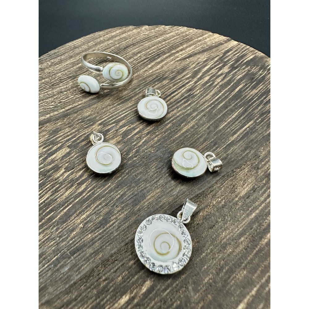 Pendentif Oeil de Sainte Lucie & Argent Pendentif Oeil de Sainte Lucie & Argent