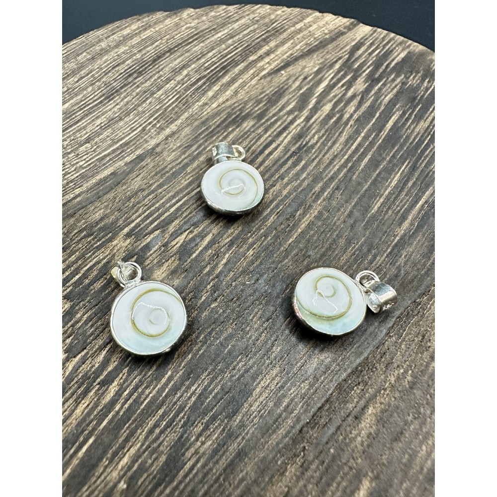 Pendentif Oeil de Sainte Lucie & Argent Pendentif Oeil de Sainte Lucie & Argent