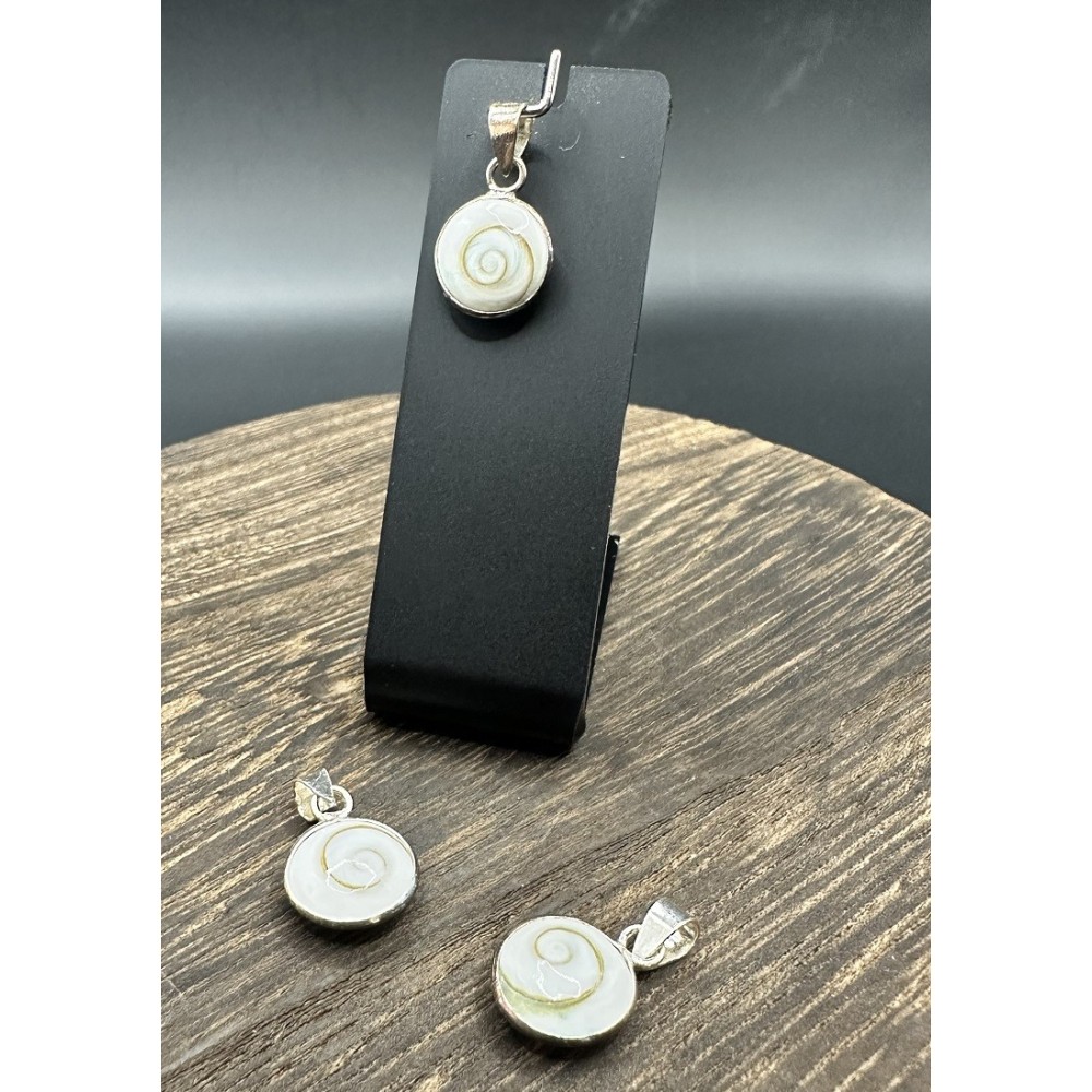 Pendentif Oeil de Sainte Lucie & Argent Pendentif Oeil de Sainte Lucie & Argent