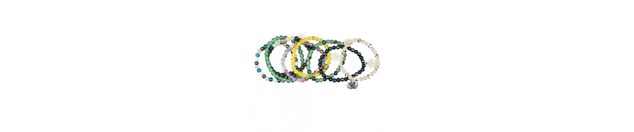 bracelets pierre, cuir argent